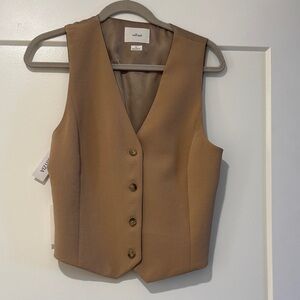 Wilfred Tan Button-Up Vest